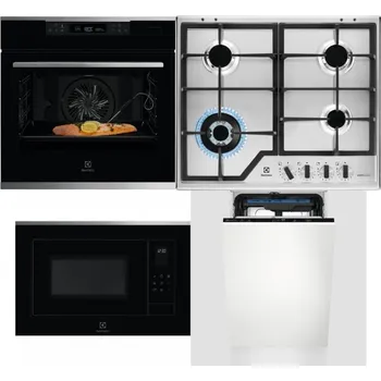 Set domácích spotřebičů ELECTROLUX KOBCS31X + ELECTROLUX KGS64362XX + ELECTROLUX LMS4253TMX + ELECTROLUX EEM23100L
