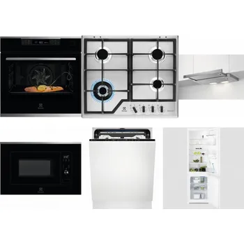 Set domácích spotřebičů ELECTROLUX KOBCS31X + ELECTROLUX KGS64362XX + ELECTROLUX LFP326S + ELECTROLUX LMS2203EMX + ELECTROLUX EEM69410L + ELECTROLUX LNT3LF18S
