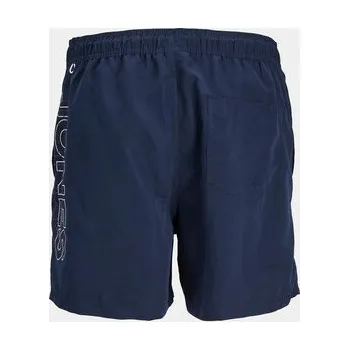 Pánské plavky Jack & Jones Junior Plavecké šortky Fiji Double Logo 12256153 Tmavomodrá Regular Fit 128