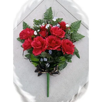 umělá květina Smuteční kytice - červené růže