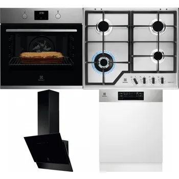 Set domácích spotřebičů ELECTROLUX KOFGH70TX + ELECTROLUX KGS64362XX + ELECTROLUX LFV616K + ELECTROLUX EEM48300IX - přebaleno