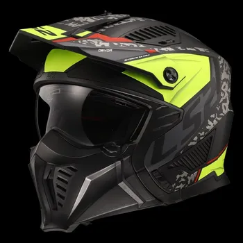 Helma na motorku LS2 OF606 Drifter Devor černo-fluo žlutá XL