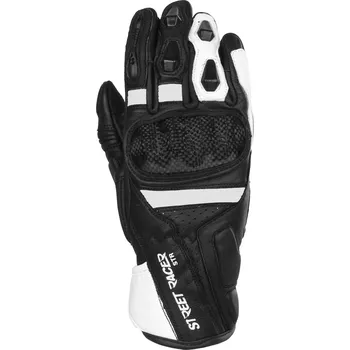 Moto oblečení Rukavice na motorku Street Racer STR černo-bílé 2XL