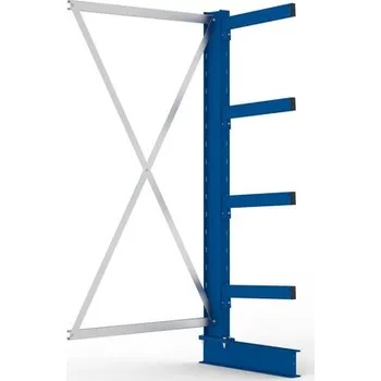 Dílenský regál Konzolový regál META, nástavné pole, jednostranný, 4 ramena, až 430 kg/rameno, 1030 x 730 x 2000 mm