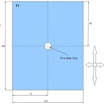 Operační rouška 150x180cm s otvorem 10cm (25ks/bal)(50ks/kart)
