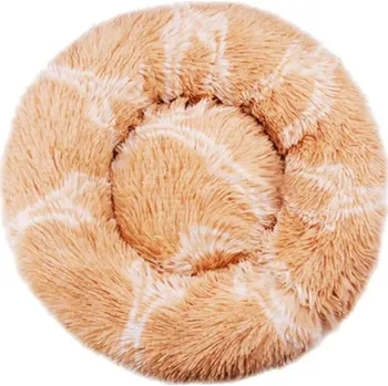 Pelíšek pro psa Nadýchaný pelíšek pro pejsky a kočičky - kulatý, s mramorovým vzorem Barva: 12 světle hnědá, Velikost: 40 cm