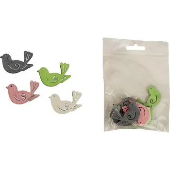 Dekorační ptáček, 12 ks D3710 - 4 x 0,2 x 3 cm