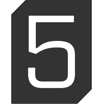 Interex design Dveřní nebo nástěnná cedule "5" / Černá matná