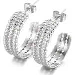 Ocelové Náušnice půlkruhy Vangel Stříbrné Impress Jewelry 2312121707183277