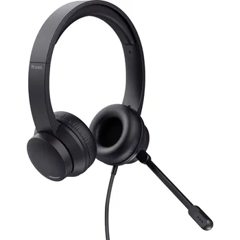 Sluchátka Trust HS-201 Headset uzavřená (Over Ear) kabelová stereo černá Počítače
