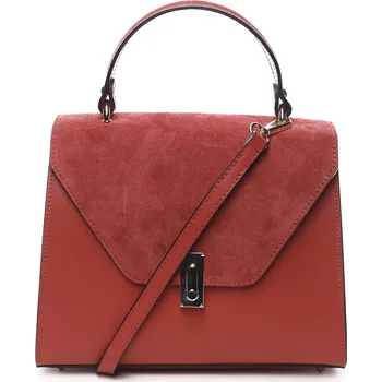 Kabelka Trendy dámská kožená kabelka Lena červená