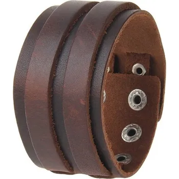 Náramek Kožený náramek Vilintas 21 cm Hnědý Lodestar 97k-cube