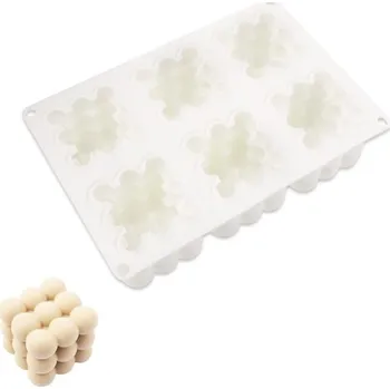 Forma na odlévání Manumi Silikonová forma na odlévání kreativní hmoty kuličková krychle 6ks 60mm