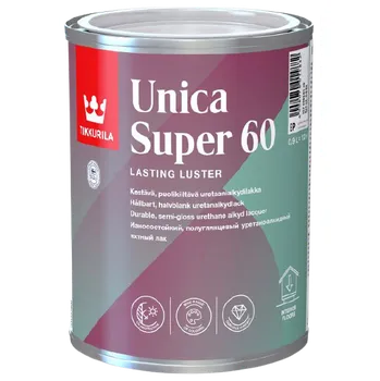 Lak na dřevo TIKKURILA Unica Super - podlahový lak Odstín: Bezbarvý polomatný 60, Velikost balení: 0.225 l