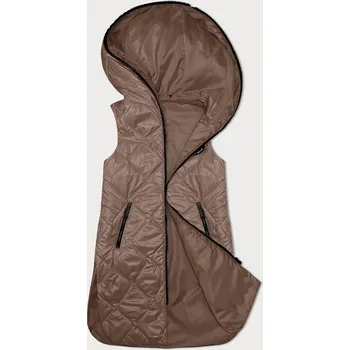 Dámská vesta Dámská vesta ve velbloudí barvě s ozdobným prošíváním (B8230-101) odstíny béžové S (36)