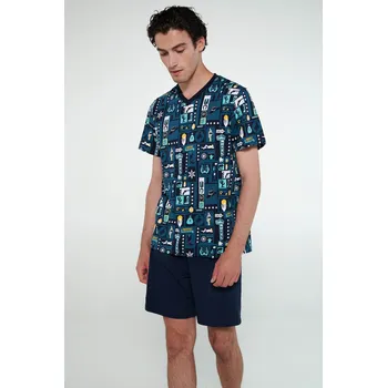 Pánské pyžamo Vamp - Pyžamo s krátkými rukávy 20652 - Vamp blue m