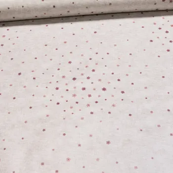 ubrus Ubrus PVC s textilním podkladem 25V/03 růžové kytičky na béžovém žíhání, š.140cm (metráž)