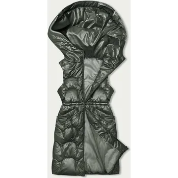 Dámská vesta Khaki Dámská Péřová Vesta s Kapucí - Zelená, odstíny zelené XXL (44) i392_22419-48
