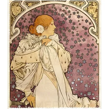 Utěrka Plumeria Plu - Čistící hadřík na brýle A. Mucha Dáma s kaméliemi - 15x18 cm