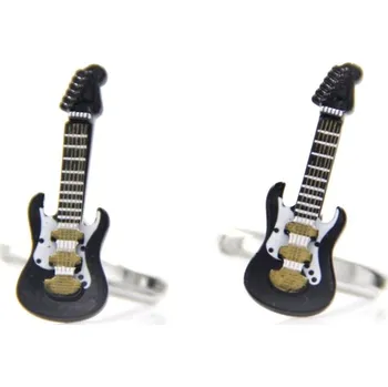 Manžetový knoflíček Manžetové knoflíčky barevná elektrická kytara Strat Černá