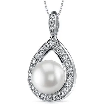 Šperk Stříbrný přívěsek s perlou a zirkony Anda