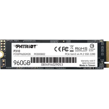 SSD disk PATRIOT P310//SSD/M.2 NVMe/Černá/3R