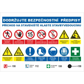 DODRŽUJTE BEZPEČNOSTNÍ PŘEDPISY plast 5 mm 800 x 600 mm