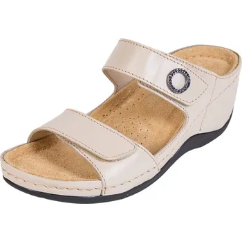 Dámská zdravotní obuv Buxa Dámská zdravotní kožená obuv na klínku BZ310 - Béžová Velikost: 38