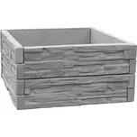 Betonový vyvýšený záhon 100 x 100 cm, výšky 50 cm, šedý