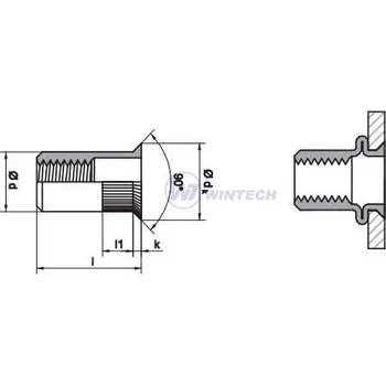 Matice Nýtovací matice se záp.hlavou M5 Balení: 1000 ks FNQA005004B5K