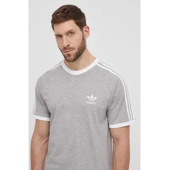 Pánské oblečení Bavlněné tričko adidas Originals Adicolor 3-Stripes IA4848 šedá 09X, vel. S