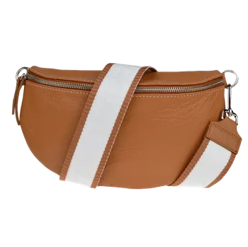 Kabelka NovaKabelka.cz Kožená italská crossbody kabelka Reni Grande Camel s přídavným popruhem IV