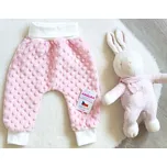 AMÁLKA Plyšové rostoucí kalhoty minky, růžové Velikost: 80