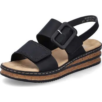 Dámské sandále DÁMSKÉ SANDÁLY RIEKER 62950-00 ČERNÁ Barva: Černá, Velikost: 37