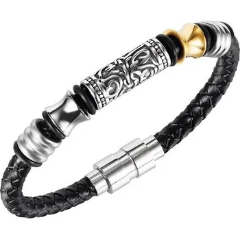Náramek Pánský ocelový proplétaný náramek Totem Černý, Délka 20 cm Titan Jewerly 97k-cube