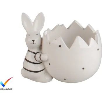 Anděl Přerov Zajíc s květináčkem z keramiky