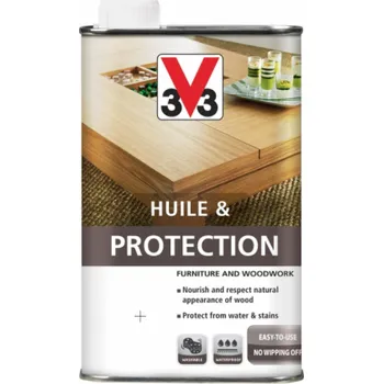 barva a nátěr na dřevo Olej na nábytek V33 Protection, barva teak, 0,5l