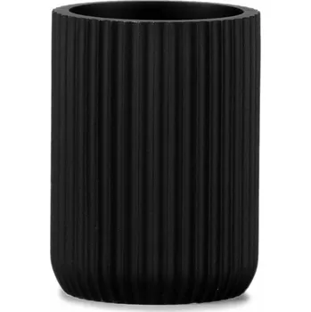 Dámské tričko Stojan na zubní kartáčky Andrea House Pryskyřice Matný Černá (Ø 7 x 9,5 cm)