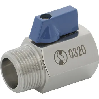 Ventil SFERACO - Francie | Mini kulový kohout nerezový (ventil) MF motýl, nerez, INOX - 1/8" N6ŠM