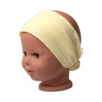 Dětská móda Lehká mušelínová čelenka Bandana, žlutá; 92/98 (18-36m)