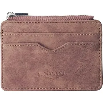 Pánská slim peněženka z umělé kůže - hnědý