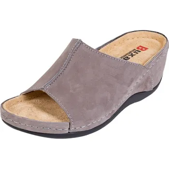 Dámská zdravotní obuv Buxa Dámská kožená obuv na klínku BZ320 - Šedá Velikost: 37