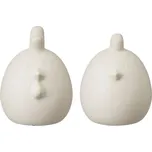 Wikholmform Dekorační slepička nebo kohoutek - cena za kus! V.8 cm šedo-bílé