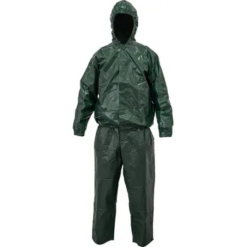 Nepromokavá souprava do deště z PVC Military zelená