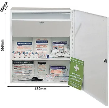 Lékárnička G.Gastro Lékárnička MEDICUS - prázdná - z ocelového plechu - s přihrádkou na léky