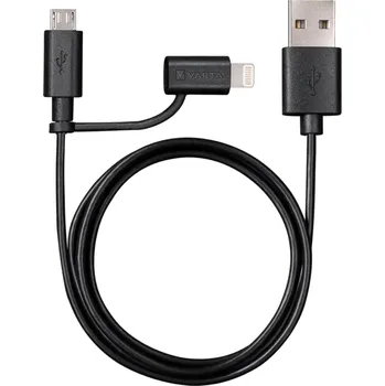 Datový kabel Varta 2in1 Charge & Sync Cable MicroUSB + Lightning 57943101401