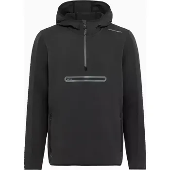 Pánská mikina PORSCHE DESIGN EvoKNIT® midlayer jacket Mikina pletená s přední kapsou a kapucí černá (střední vrstva s inovativní technologií úpletu EvoKNIT®.)