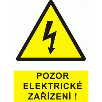 Rozvaděč CUPRO Tabulka"POZOR EL.ZAŘÍZENÍ"5,2x7,4cm A8