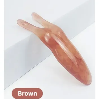 Masážní přístroj Guasha masážní deska pro lifting obličeje - Šnek-hnědý