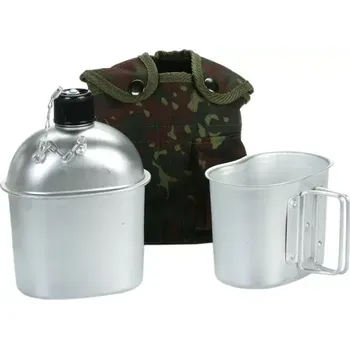 Kempingové nádobí Polní láhev ALU s pitítkem BW camo (Hliníková polní láhev s pitítkem a obalem v jednobarevném BW camo provedení.)